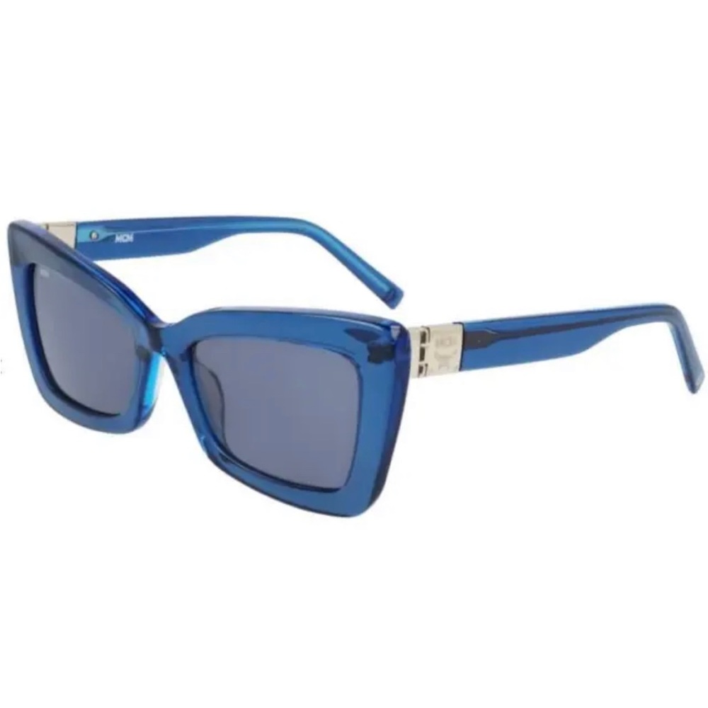 NEW MCM 703S 424 Crystal Blue Sunglasses with Grey Lenses & MCM Case